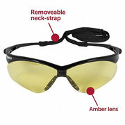Kleenguard 25659 Safety Glasses Amber Lens, Half-Frame, Anti-Fog, Black Frame, Nemesis(TM) Series