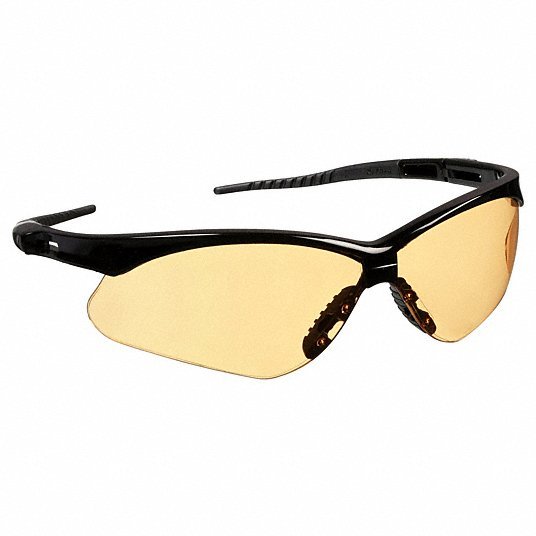 Kleenguard 25659 Safety Glasses Amber Lens, Half-Frame, Anti-Fog, Black Frame, Nemesis(TM) Series