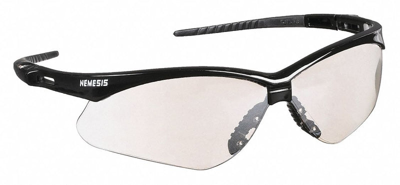 Kleenguard 25685 Safety Glasses, Light Gray Lens, Half-Frame, Indoor/Outdoor, Black Frame