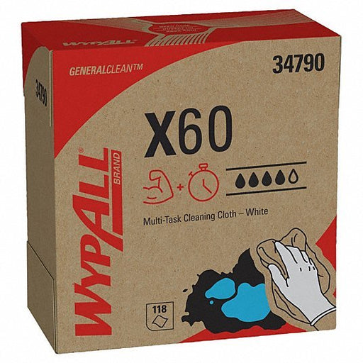 Wypall 34790 Dry Wipe Dispenser Box, Moderate Absorbency, Better Wet Strength, WYPALL® X60, White - Redwood.KV2VHP9