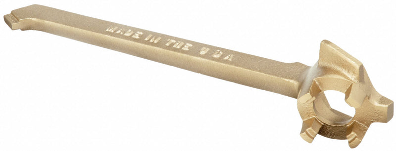 Ampco W-56 Drum Bung/Plug Wrench, Offset, 12 in Lg, Bronze, Nonsparking, For 3/4 in & 2 in Bungs