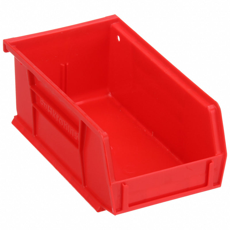 Akro-Mils 30220RED Hang & Stack Storage Bin, Red, 7-3/8 in L x 4-1/8 in W x 3 in H