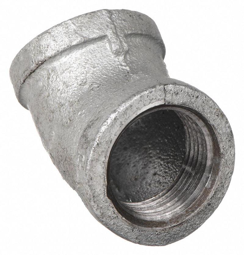 Approved Vendor 5P833 Metal Pipe Elbow, 45° Elbow, 1/2 in x 1/2 in, Malleable Iron