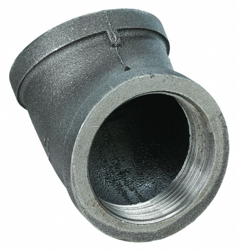 Approved Vendor 2WU25 Metal Pipe Elbow, 3 in x 3 in, Threaded x Threaded, Class 150,  45° Elbow, Malleable Iron
