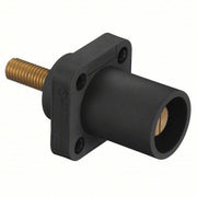 Hubbell HBLMRSBK Receptacle For Female Connectors, 400 A, Straight, Black, Square, Through Hole Mounting