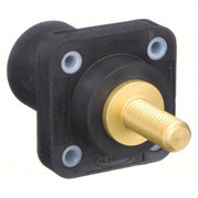 Hubbell HBLMRSBK Receptacle For Female Connectors, 400 A, Straight, Black, Square, Through Hole Mounting
