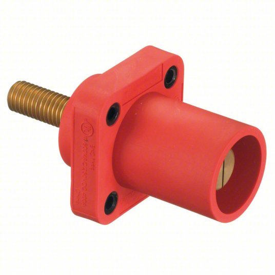 Hubbell HBLMRSR Receptacle For Female Connectors, 400A, Straight, Red, Square, Through Hole Mounting