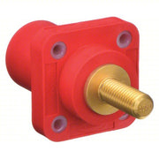 Hubbell HBLMRSR Receptacle For Female Connectors, 400A, Straight, Red, Square, Through Hole Mounting
