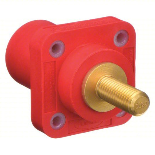 Hubbell HBLMRSR Receptacle For Female Connectors, 400A, Straight, Red, Square, Through Hole Mounting