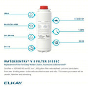 Elkay 51299C Replacement Filter Cartridge 1.5 gpm, 1,500 gal, 9 1/2 in Overall Ht, 3 1/4 in Dia