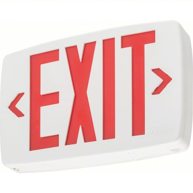Lithonia LQM S W 3 R 120/277 M6 Exit Sign LED, White, Red, 1 Faces, Ceiling, Not Battery Powered, Without Battery Backup - Redwood.KV3BA31