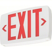 Lithonia LQM S W 3 R ELN 120/277M6 Exit Sign Emergency Battery Backup, LED, White, Red, 1 Faces, Ceiling, Nickel Cadmium, 120/277 V AC