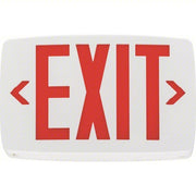 Lithonia LQM S W 3 R ELN 120/277M6 Exit Sign Emergency Battery Backup, LED, White, Red, 1 Faces, Ceiling, Nickel Cadmium, 120/277 V AC