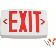 Lithonia LQM S W 3 R ELN 120/277M6 Exit Sign Emergency Battery Backup, LED, White, Red, 1 Faces, Ceiling, Nickel Cadmium, 120/277 V AC