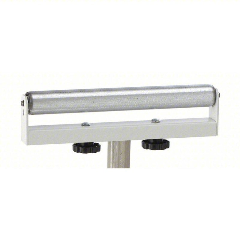 HTC HSS-18 Material Support Stand 16 in Roller Wd, 28 in Min. Ht, 47 1/2 in Max. Ht, Steel, White
