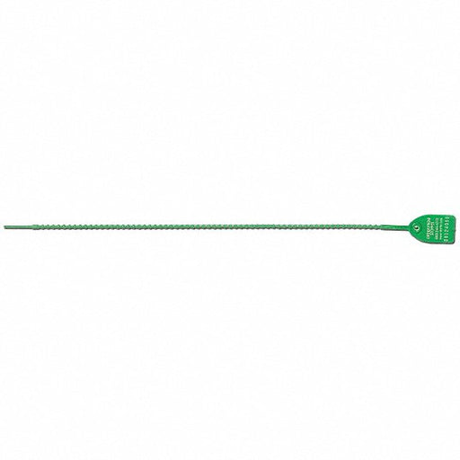 Tydenbrooks 1042901 Pull-Tight Seals 18 in Strap Lg, 40 lb Breaking Strength, Green, White, Hot Stamped, 50 PK