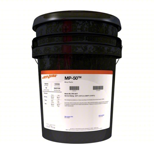 Jet-Lube 28007 Moly Paste MP-50, 2 lb, Can, NLGI 2.5, Clay Thickener