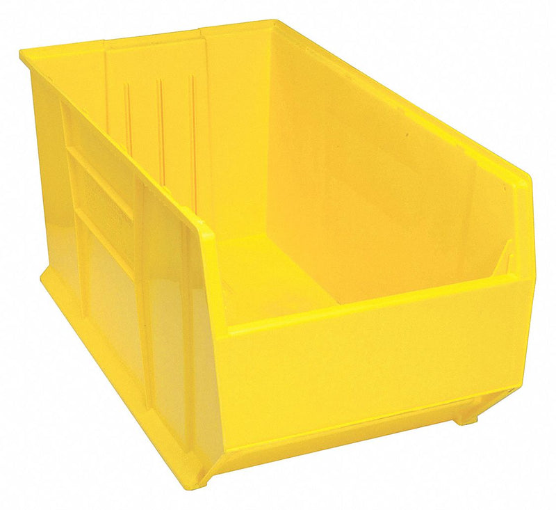 Quantum Storage Systems QUS995YL Stack & Hang Hopper Bin, 35-7/8 in L x 19-7/8 in W x 17-1/2 in H, Polypropylene, Yellow, 150 lb Cap