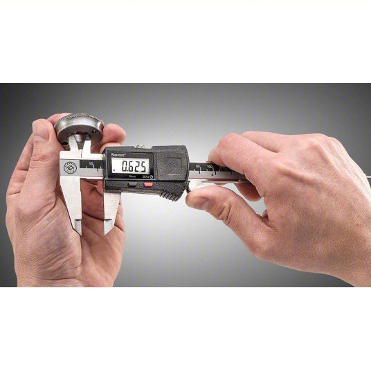 Starrett EC799A-6/150 4-Way Digital Caliper: 0 in to 6 in/0 to 150 mm Range, ±0.001 in/±0.02 mm Accuracy, 4-Way