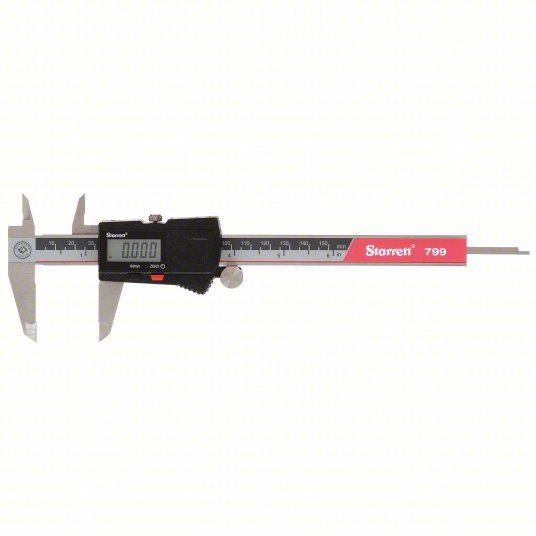 Starrett EC799A-6/150 4-Way Digital Caliper: 0 in to 6 in/0 to 150 mm Range, ±0.001 in/±0.02 mm Accuracy, 4-Way