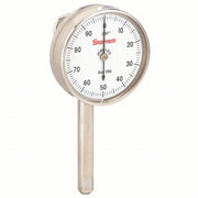 Starrett 196B1 Back Plunger Dial Indicator: 0 to 0.2 in Range, 0-100 Dial Reading, 0.001 in Graduations