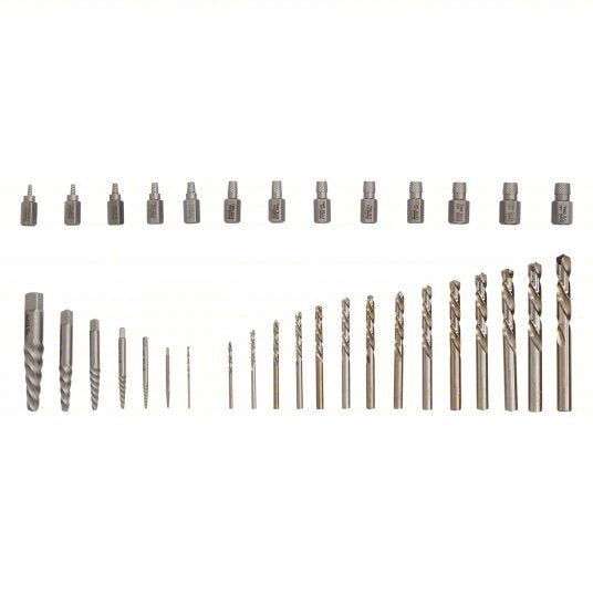 Irwin 11135ZR Screw Extractor Set 35 Pc, Multi-Spline Extractor/Spiral Flute Extractor