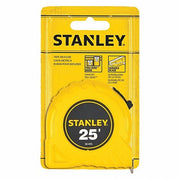 Stanley 30-455 Tape Measure Inch, Nonmagnetic Single Hook Tip, Plastic, 25 ft, 7 ft Standout Lg, Std Blade