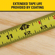 Stanley 33-312 Tape Measure Inch, Nonmagnetic Single Hook Tip, Metal, 12 ft, Std Blade, Manual Lock, Auto