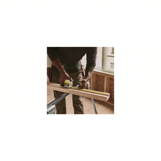 Stanley 33-312 Tape Measure Inch, Nonmagnetic Single Hook Tip, Metal, 12 ft, Std Blade, Manual Lock, Auto