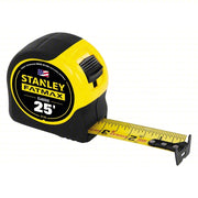 Stanley 33-725 Tape Measure Inch, Nonmagnetic Single Hook Tip, Plastic with Rubberized Grip, 25 ft, Auto