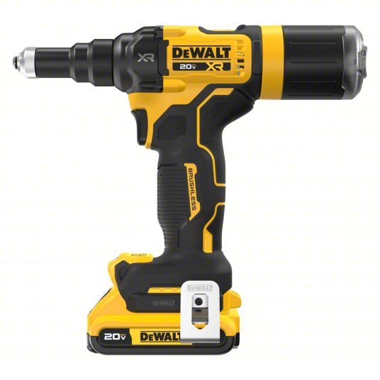 DeWalt DCF403D1 Cordless Rivet 49/50 in Stroke Lg, 2,100 lb Pulling Force, 3/16 in Blind Rivet Dia. Steel, 2.0 Ah