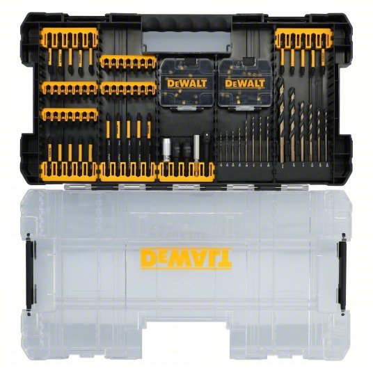DeWalt DWANGFT100SET Drill/Drive Bit Set, 1/4 in Hex Shank Size, 100 PK