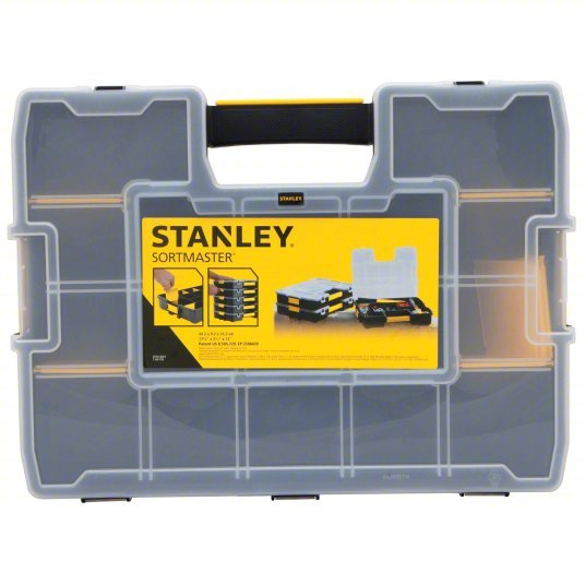 Stanley STST14027 Adjustable Compartment Box 16 3/4 in x 13 in x 3 3/8 in, Black/Yellow, 14 Compartments