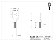 McMaster 3014T259 Steel Eyebolt with Shoulder 1/2"-20 Thread Size, 1-1/2" Thread Length
