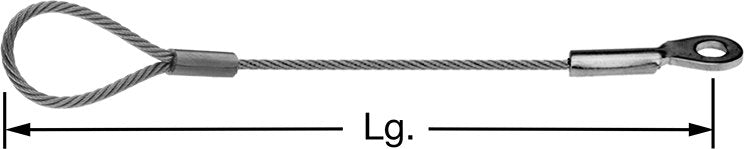 McMaster 30745T449 18-8 Stainless Steel Lanyard Loop-to-Eye, 1/8" Rope Diameter, 12" Long, Nylon