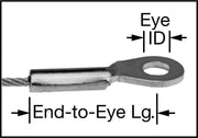 McMaster 30745T449 18-8 Stainless Steel Lanyard Loop-to-Eye, 1/8" Rope Diameter, 12" Long, Nylon