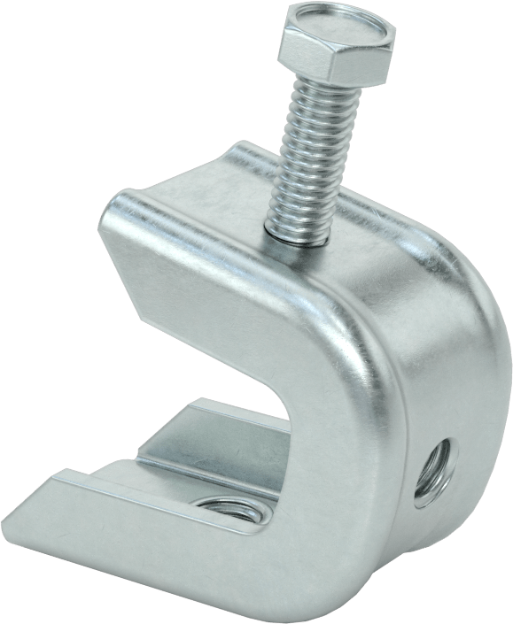 McMaster 3044T2 Beam Clamp for Threaded Rod, Bottom Mount, Zinc-Plated Steel, for 3/8"-16 Rod Size