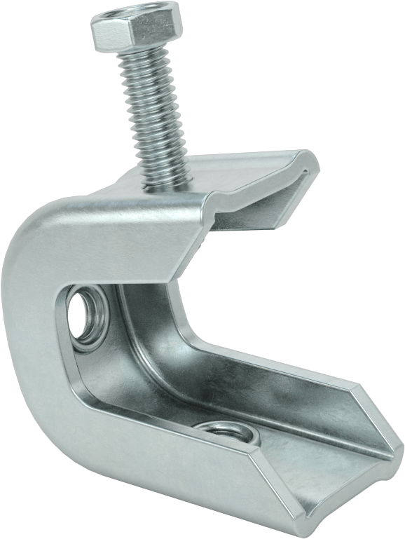 McMaster 3044T2 Beam Clamp for Threaded Rod, Bottom Mount, Zinc-Plated Steel, for 3/8"-16 Rod Size