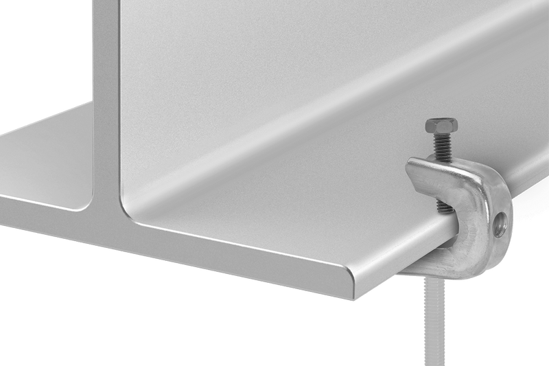 McMaster 3044T2 Beam Clamp for Threaded Rod, Bottom Mount, Zinc-Plated Steel, for 3/8"-16 Rod Size