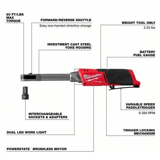 Milwaukee 3050-20 M12 Fuel Insider Extended Reach Box Ratchet (Tool Only)