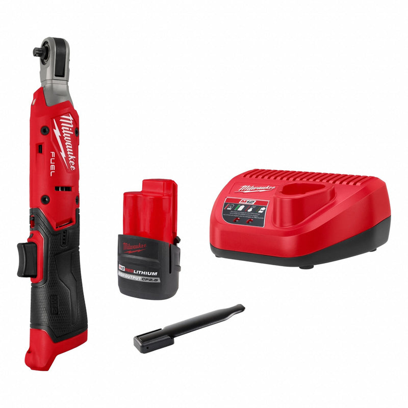 Milwaukee 3053-21 M12 FUEL Cordless Ratchet 3/8 in 70 ft-lb 400 RPM 12V Battery & Charger Kit
