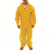 Tingley S56307 XXL Rain Suit 3-Piece Rain Suit with Jacket, Detachable Hood, and Bib Overalls, Yellow, 2XL