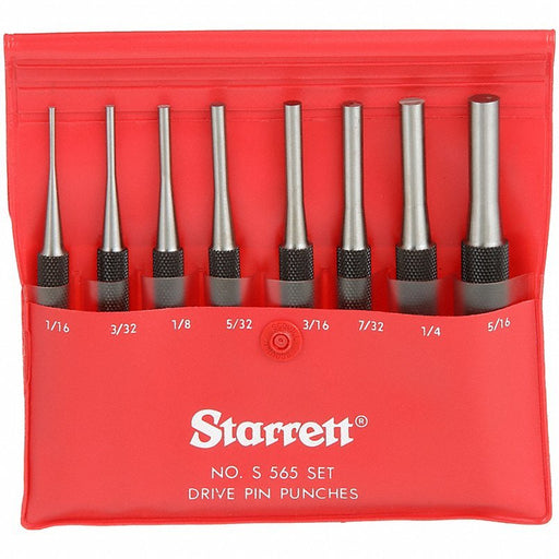 Starrett S565PC Drive Pin Punch Set 8 Pieces