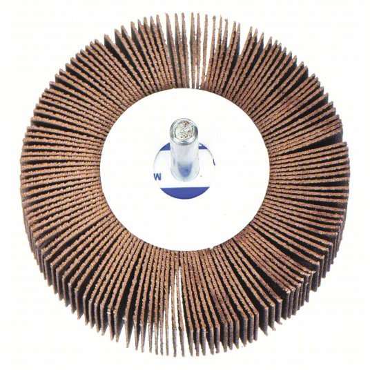 Merit 08834137562 Flap Wheel 3/4 in Dia x 3/8 in W, 1/8 in Straight-Shank, Aluminum Oxide, P120 Grit, R369