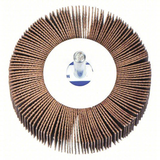 Merit 08834137562 Flap Wheel 3/4 in Dia x 3/8 in W, 1/8 in Straight-Shank, Aluminum Oxide, P120 Grit, R369