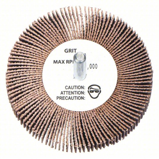 Merit 08834137561 Flap Wheel 3/4 in Dia x 3/8 in W, 1/8 in Straight-Shank, Aluminum Oxide, P80 Grit, R369