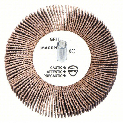 Merit 08834137561 Flap Wheel 3/4 in Dia x 3/8 in W, 1/8 in Straight-Shank, Aluminum Oxide, P80 Grit, R369