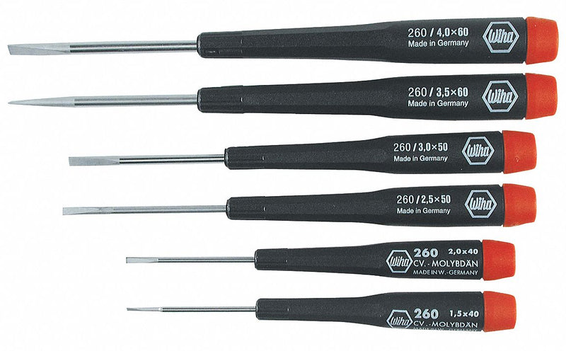 Wiha 26090 Precision Screwdriver Set Slotted 6 PC