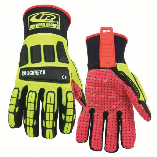 Ringers 267-11 Mechanics Gloves XL (11), ANSI Cut Level A2, Palm Side, TPR, 1 PR