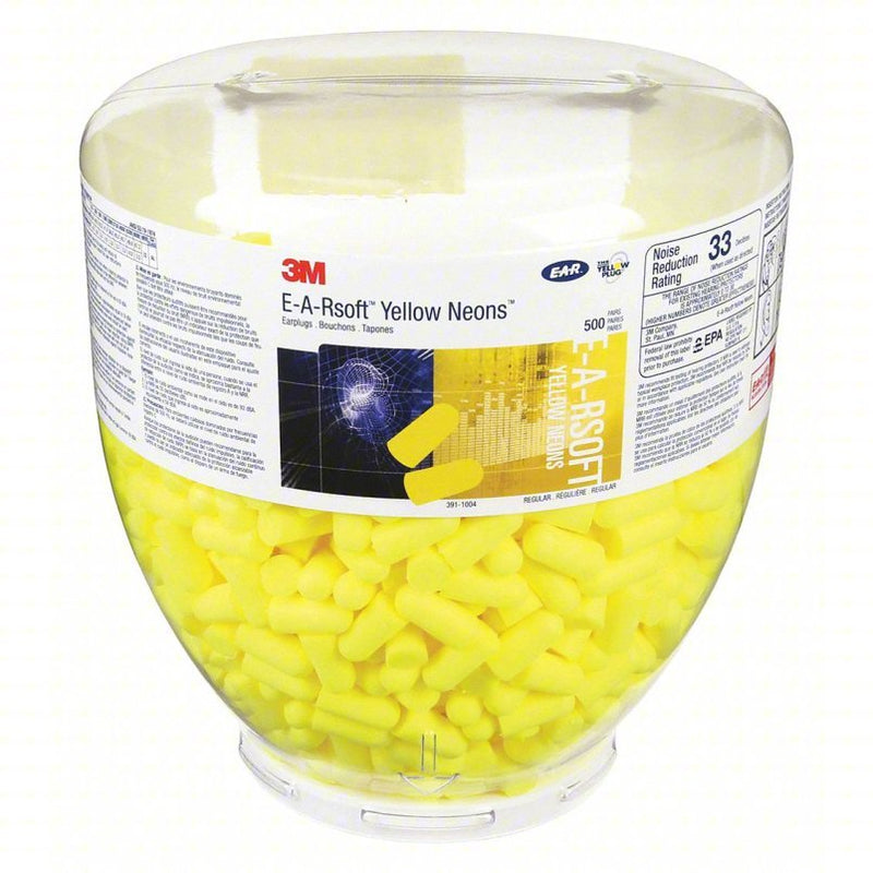 3M 391-1004 Ear Plug Dispenser Refill, Bullet, 33 dB NRR, Uncorded, Roll-Down, Disposable
